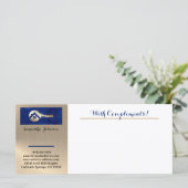 Royal Blue Gold Key Realtor With Compliments Slip (Stehend Vorderseite)