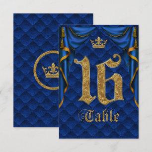 Royal Blue Gold Kronleuchter Hochzeit Tisch Nummer Einladung