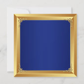 Royal Blue Gold Little Man Baby Dusche Einladung (Rückseite)