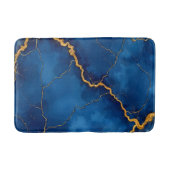 Royal Blue Gold Marble Collection Badematte (Vorderseite)