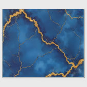 Royal Blue Gold Marble Collection Geschenkpapier (Flach)