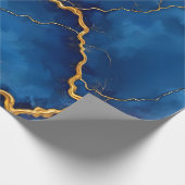 Royal Blue Gold Marble Collection Geschenkpapier (Ecke)