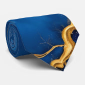 Royal Blue Gold Marble Collection Krawatte (Gerollt)