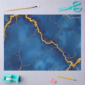Royal Blue Gold Marble Collection Seidenpapier (Basteln)