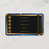 Royal Blue Gold Marble Collection Visitenkarte (Rückseite)