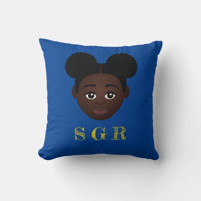 Royal Blue & Gold Message Throw Pillow Kissen (Vorderseite)