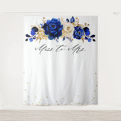 Royal Blue Gold Metallic Brautparty verpasst Wandteppich (Vorderseite)