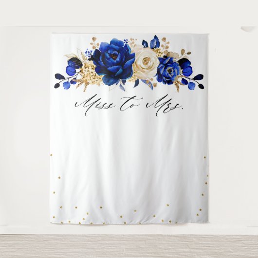 Royal Blue Gold Metallic Brautparty verpasst Wandteppich (Vorderseite)