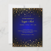 Royal Blue Gold Popular Wedding Einladung (Vorderseite)
