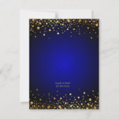 Royal Blue Gold Popular Wedding Einladung (Rückseite)