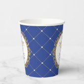 Royal Blue Gold Prince Baby Boy Birthday Party Pappbecher (Links)
