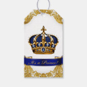 Royal Blue Gold Prince Baby Dusche Geschenkanhänger (Vorderseite)