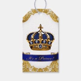 Royal Blue Gold Prince Baby Dusche Geschenkanhänger