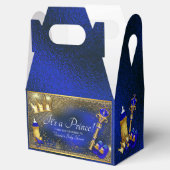 Royal Blue Gold Prince Baby Dusche Geschenkschachtel (Geöffnet)