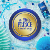 Royal Blue Gold Prince Baby Duschpapier Teller (Party)