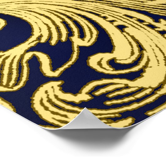 Royal Blue Gold Prince Baby Duschzeichen Poster (Ecke)