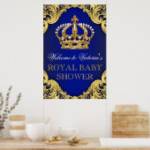 Royal Blue Gold Prince Baby Duschzeichen Poster (Küche)