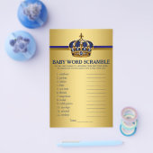 Royal Blue Gold Prince Baby Showspiele Flyer (Einzeln)