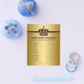 Royal Blue Gold Prince Baby Showspiele Flyer (Einzeln)