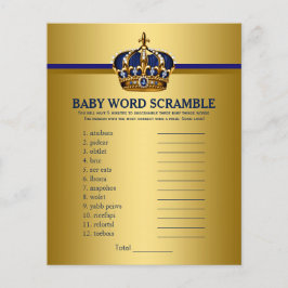 Royal Blue Gold Prince Baby Showspiele Flyer
