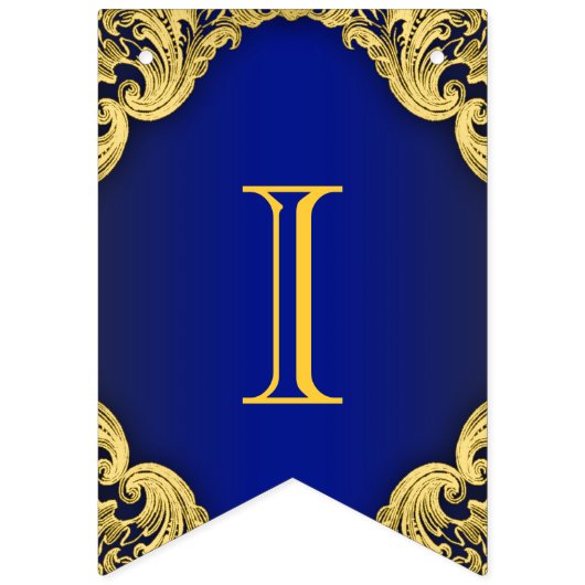 Royal Blue Gold Prince Crown Baby Dusche Wimpelkette (Zweite Fahne)