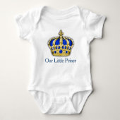 Royal Blue Gold Prince Crown Prince Baby Boy Baby Strampler (Vorderseite)