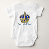 Royal Blue Gold Prince Crown Prince Baby Boy Baby Strampler (Rückseite)
