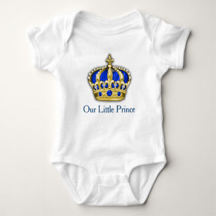 Royal Blue Gold Prince Crown Prince Baby Boy Strampler