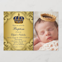 Royal Blue Gold Prince Crown Taufe