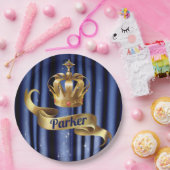 Royal Blue Gold Prince Geburtstag Pappteller (Party)