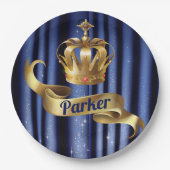 Royal Blue Gold Prince Geburtstag Pappteller (Vorderseite)