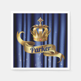 Royal Blue Gold Prince Geburtstag Serviette