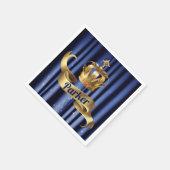 Royal Blue Gold Prince Geburtstag Serviette (Ecke)