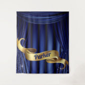 Royal Blue Gold Prince Personalisiert Wandteppich (Vorderseite)