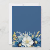 Royal Blue Gold Princess Tiara Floral Sweet 16 Einladung (Rückseite)