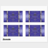 Royal Blue Gold Product Labels Glitzer Border Logo Rechteckiger Aufkleber (Blatt)