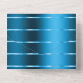 Royal Blue Gold Ribbon Wedding All In One Einladung (Rückseite)