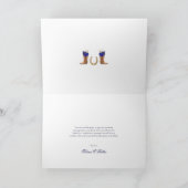 Royal Blue Gold Rose Eleganter Charro Western Styl Dankeskarte (Innenseite)