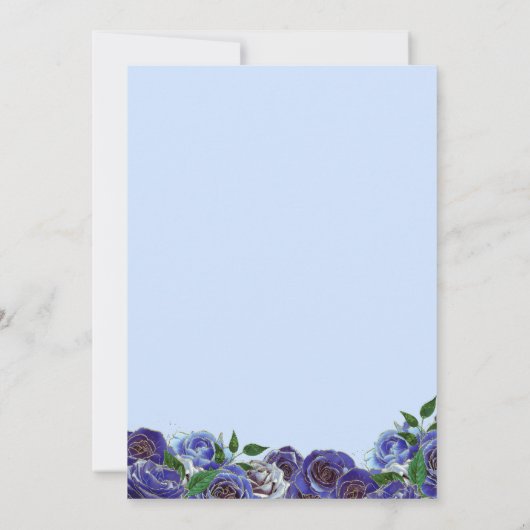 Royal Blue Gold Rose Rodelbahn mit Aussicht Einladung (Rückseite)