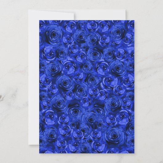 Royal Blue Gold Rose Schmetterlinge Quinceanera Einladung (Rückseite)