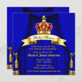 Royal Blue Gold Royal Red Crown Prince Baby Dusche Einladung (Vorne/Hinten)