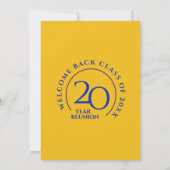 Royal Blue & Gold School Class Wiedersehen Einladung (Rückseite)