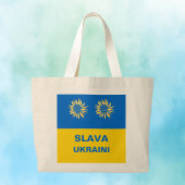 Royal Blue Gold "Slava Ukraini" Ukraine Support Jumbo Stoffbeutel