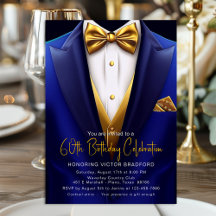 Royal Blue Gold Smoking für jeden Geburtstag