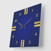 Royal Blue & Gold Square Wall Clock - Modernes Dek Quadratische Wanduhr (Winkel)