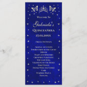 Royal Blue Gold Tiara Butterfly 15. Quinceañera Programm (Vorderseite)