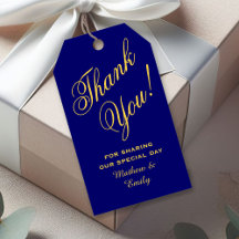 Royal Blue Gold Vielen Dank Gastgeschenk Hochzeit