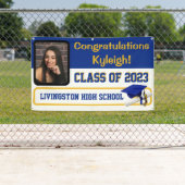 Royal Blue & Gold Vinyl Abschluss Banner (Insitu)