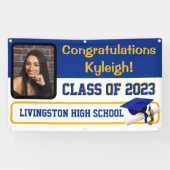 Royal Blue & Gold Vinyl Abschluss Banner (Horizontal)