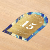 Royal Blue Gold Wedding Acrylic Arch Tischnummer (Ablage )